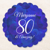 ブルーエレガント80と王室の素晴らしい誕生日パーティー ペーパーコースター (正面)