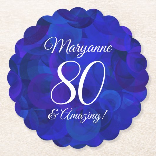ブルーエレガント80と王室の素晴らしい誕生日パーティー ペーパーコースター (正面)