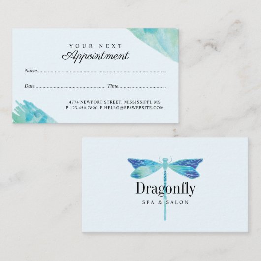 ブルーエレガント&アクアウォーターカラードラゴンフライ 予約カード (正面/裏面)