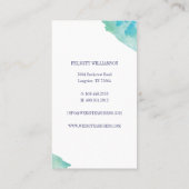 ブルーエレガント&アクアウォーターカラードラゴンフライ 名刺 (裏面)