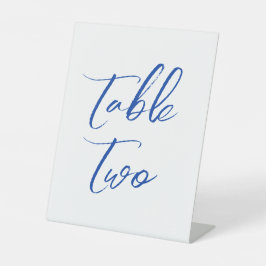 ブルーエレガント ウェディングテーブルナンバー 台座サイン