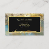 ブルーエレガント&ギルド金ゴールドルクスビューティシャン 名刺 (裏面)