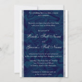 ブルーエレガント&グレーマーブル結婚式招待状 招待状 (正面)
