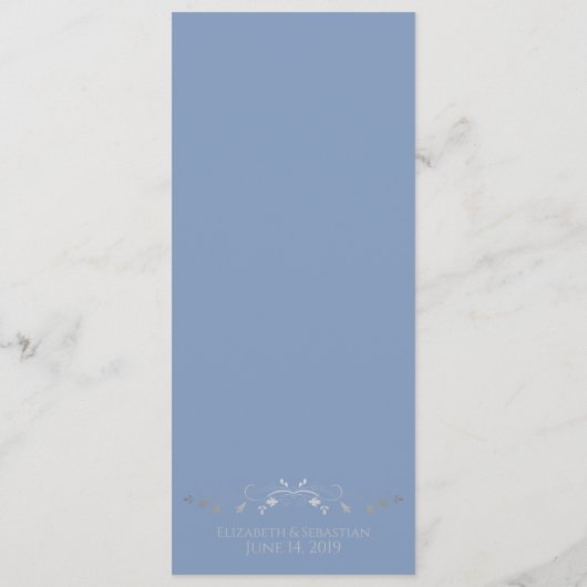 ブルーエレガント&シルバーハートのフィリ結婚グリー メニュー (裏面)