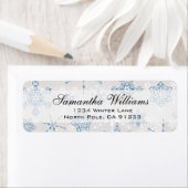 ブルーエレガント&シルバーホリデースノーフレーク ラベル (インサイチュ)