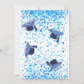 ブルーエレガント ダブル  セレブレーション 卒業パーティー 招待状 (裏面)