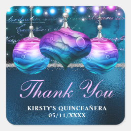 ブルーエレガント&パープルマーメイドボードブルキンセアニェラ スクエアシール