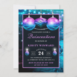 ブルーエレガント&パープルマーメイドボードブルキンセアニェラ 招待状