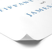 ブルーエレガント&ピーチフローラの結婚ウェクロメポスター ポスター (角)