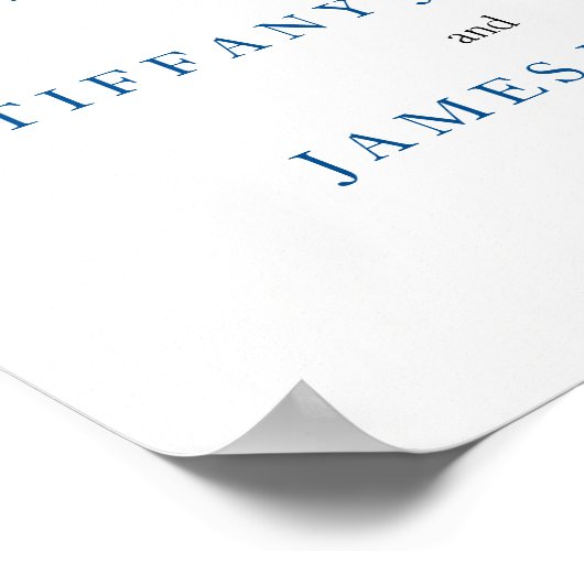 ブルーエレガント&ピーチフローラの結婚ウェクロメポスター ポスター (角)