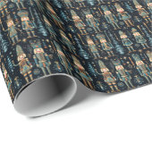 ブルーエレガント&ブラックナツクラッカーバレエ ラッピングペーパー (ロールコーナー)