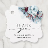 ブルーエレガント・ブルゴーニュとレッド・フローラズ結婚 フェイバータグ (正面)