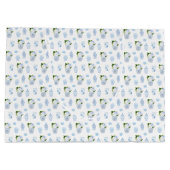 ブルーエレガント&ホワイトのブ結婚リーデスメイドさん ラージペーパーバッグ (裏面)