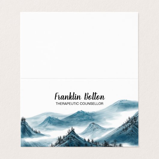ブルーエレガント&ホワイトマウンテンズビューアポイントメント 名刺 (外部フラット)