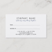 ブルーエレガント&ホワイトレース紹介カード 紹介カード (裏面)