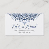 ブルーエレガント&ホワイトレース紹介カード 紹介カード (正面)