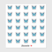 ブルーエレガント(昆虫)オオカバマダラ、モナークバタフライモノグラムイニシャル シール (シート)