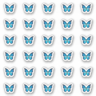 ブルーエレガント（昆虫）オオカバマダラ、モナークバタフライモノグラムイニシャル シール