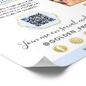 ブルーエレガント&金ゴールドウォーターの色のロゴのプロモーションフォト ポスター (角)