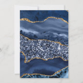 ブルーエレガント&金ゴールドグリッターアゲートSweet sixteen 招待状 (裏面)