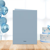 ブルーエレガント&金ゴールドハッピーバースデーフローラ折り畳み カード