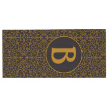 ブルーエレガント&金ゴールドフィリグリーモノグラム