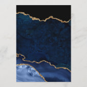 ブルーエレガント&金ゴールドフェイクグリッターアゲテ結婚ス メニュー (裏面)