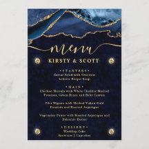 ブルーエレガント&金ゴールドフェイクグリッターアゲテ結婚ス