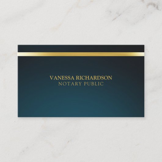ブルーエレガント&金ゴールドプロフェッショナル公証人 名刺 (正面)