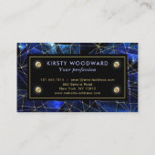ブルーエレガント&金ゴールドミッドナイトクリスタル銀河系 名刺 (裏面)