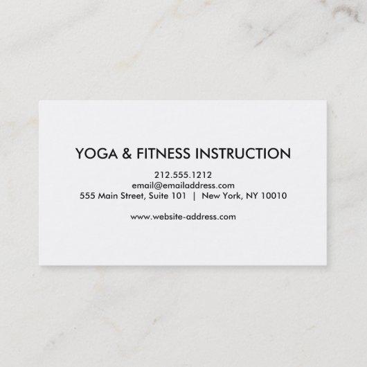 ブルーエレガント&金ゴールドロータスフラワーロゴヨガ 名刺 (裏面)