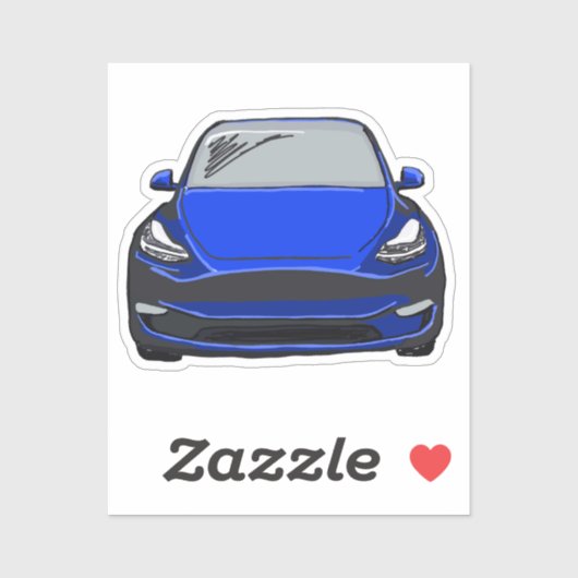 ブルーエレクトリックビークルSUVカースケッチ シール (シート)