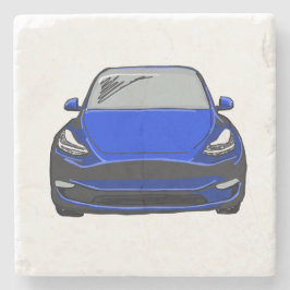 ブルーエレクトリックビークルSUVカースケッチ ストーンコースター