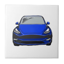 ブルーエレクトリックビークルSUVカースケッチ