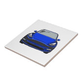 ブルーエレクトリックビークルSUVカースケッチ タイル (側面)