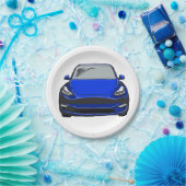 ブルーエレクトリックビークルSUVカースケッチ ペーパープレート (パーティー)