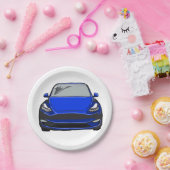 ブルーエレクトリックビークルSUVカースケッチ ペーパープレート (パーティー)