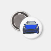 ブルーエレクトリックビークルSUVカースケッチ マグネット (正面/裏面)