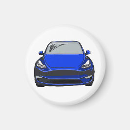 ブルーエレクトリックビークルSUVカースケッチ マグネット