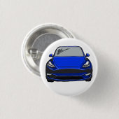 ブルーエレクトリックビークルSUVカースケッチ 缶バッジ (正面&裏面)