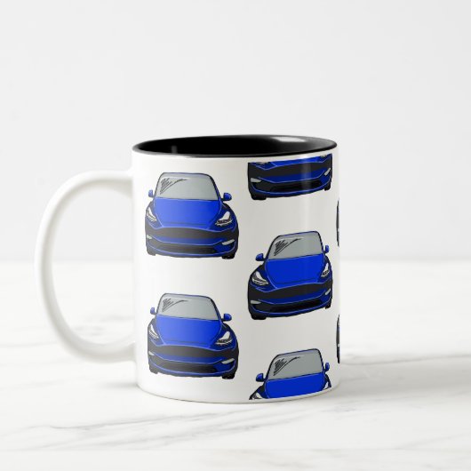 ブルーエレクトリックビークルSUVカー抱き枕 ツートーンマグカップ (左)