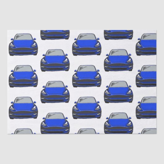 ブルーエレクトリックビークルSUVカー 薄葉紙 (正面)