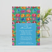 ブルーエレファモダンントボーイベビーシャワー招待状 招待状 (スタンド正面)