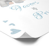 ブルーエレファントの好意と景品赤ちゃんシャワーサイン ポスター (角)