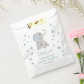 ブルーエレファントウォーター色の男の子の赤ちゃんシャワー フェイバーバッグ (封をした状態)