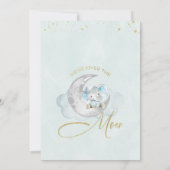 ブルーエレファントオーバーザムーンベイビーシャワー招待状 招待状 (裏面)
