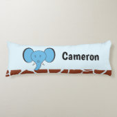 ブルーエレファントサファリジャングパーソナライズされたル ボディピロー (正面)