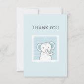 ブルーエレファントシンプルベビー サンキューカード (正面)