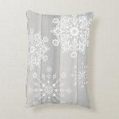 ブルーエレファントスノーフレークグレー名前をカスタムする枕 アクセントクッション (裏面(縦))