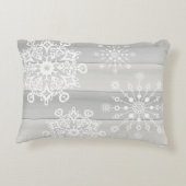ブルーエレファントスノーフレークグレー名前をカスタムする枕 アクセントクッション (裏面)